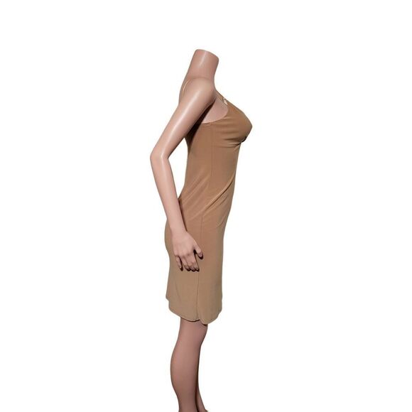 Reference v-neck nude ruched front detail Spaghetti Strap mini bodycon cocktail - Picture 5 of 6